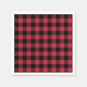 Red Flannel Rustic Paper Napkins Servet