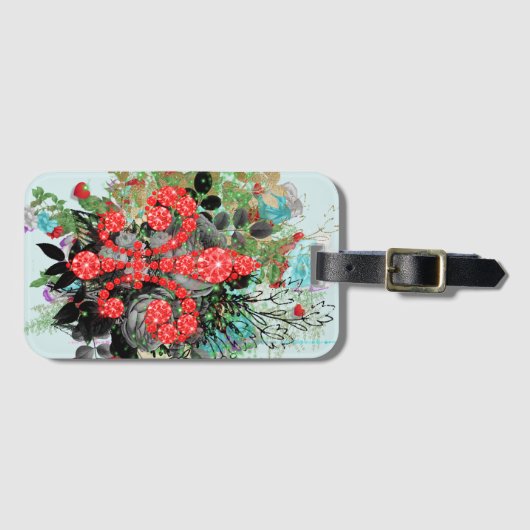 Red Fleur de Lis Bagagelabel (Voorkant (horizontaal))