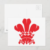 Red Fleur de Lis Briefkaart (Voorkant / Achterkant)