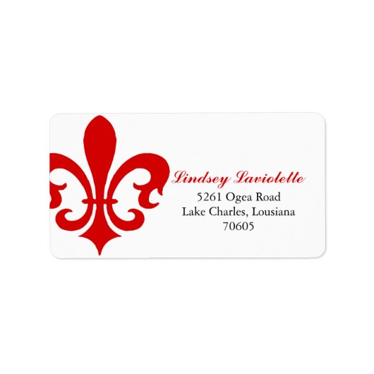 Red Fleur de Lis Etiket (Voorkant)