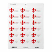 Red Fleur de Lis Etiket (Full Sheet)