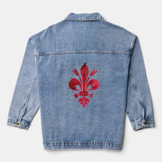 RED FLEUR DE LIS Heraldi Floral Denim Jacket (Achterkant)