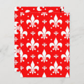Red Fleur-de-lis Pattern Design Briefkaart (Voorkant / Achterkant)