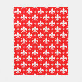 Red Fleur-de-lis Pattern Design Fleece Deken (Voorkant)