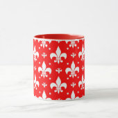 Red Fleur-de-lis Pattern Design Mok (Midden)