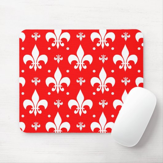 Red Fleur-de-lis Pattern Design Muismat (Met muis)