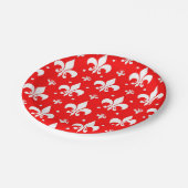 Red Fleur-de-lis Pattern Design Papieren Bordje (Gekanteld)