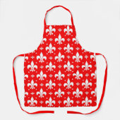 Red Fleur-de-lis Pattern Design Schort (Voorkant)