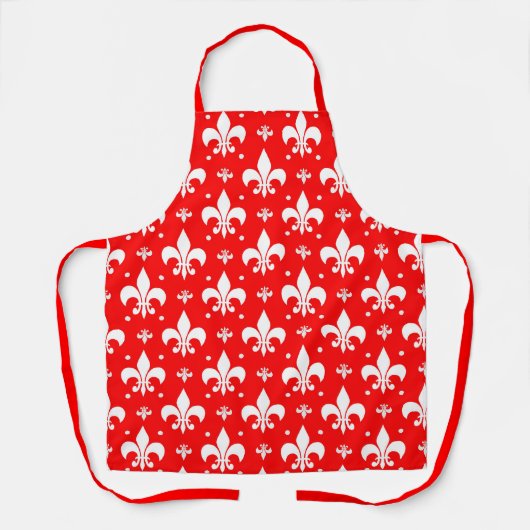 Red Fleur-de-lis Pattern Design Schort (Voorkant)