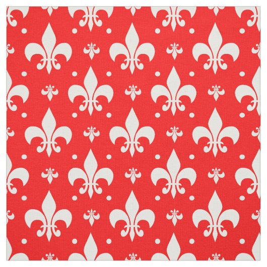 Red Fleur-de-lis Pattern Design Stof (Swatch)