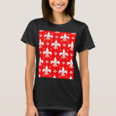 Red Fleur-de-lis Pattern Design T-shirt (Voorkant)
