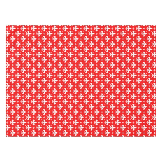 Red Fleur-de-lis Pattern Design Tafelkleed (Voorkant (Horizontaal))