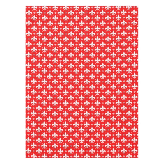 Red Fleur-de-lis Pattern Design Tafelkleed (Voorkant)