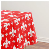 Red Fleur-de-lis Pattern Design Tafelkleed
