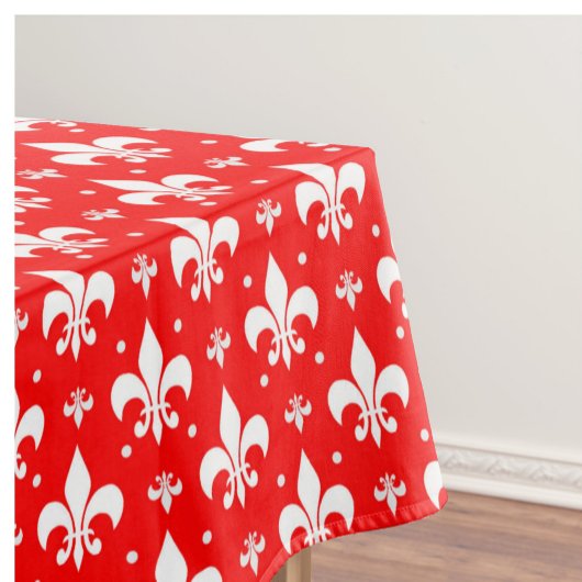 Red Fleur-de-lis Pattern Design Tafelkleed