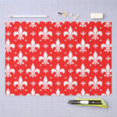 Red Fleur-de-lis Pattern Design Tissuepapier (Craft)