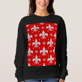 Red Fleur-de-lis Pattern Design Trui (Voorkant)