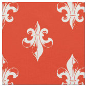 Red Fleur De Lis Pattern Stof (Close Up)