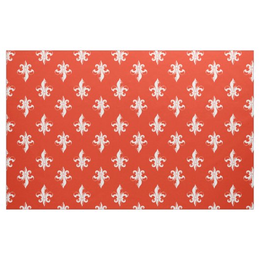 Red Fleur De Lis Pattern Stof (Fat Quarter)
