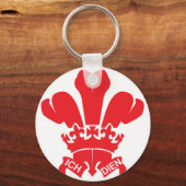 Red Fleur de Lis Sleutelhanger (Voorkant)