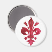 RED FLEUR DE LISE MAGNEET (Voorkant / Achterkant)