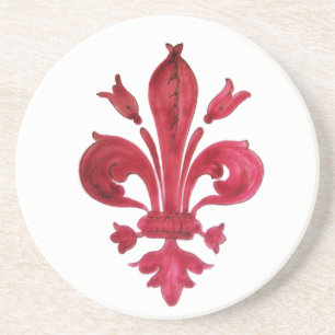 RED FLEUR DE LISE ZANDSTEEN ONDERZETTER