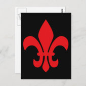 Red Fleur de Lys Briefkaart (Voorkant / Achterkant)