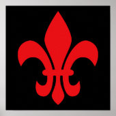Red Fleur de Lys Poster (Voorkant)