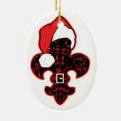 Red Fleur de Santa Keramisch Ornament (Achterkant)