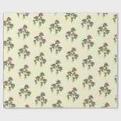 Red Flora Wrapping Paper Cadeaupapier (Vlak)