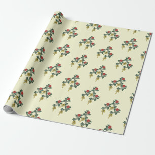 Red Flora Wrapping Paper Cadeaupapier