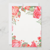 Red Floral 100th Birthday Invitation Gold Glitter Kaart (Achterkant)