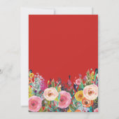 Red Floral 90th Birthday Invitation Kaart (Achterkant)
