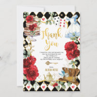 Red Floral Alice in Wonderland Hartelijk dank