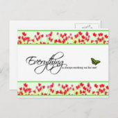 Red Floral - Alles werkt altijd goed Briefkaart (Voorkant / Achterkant)