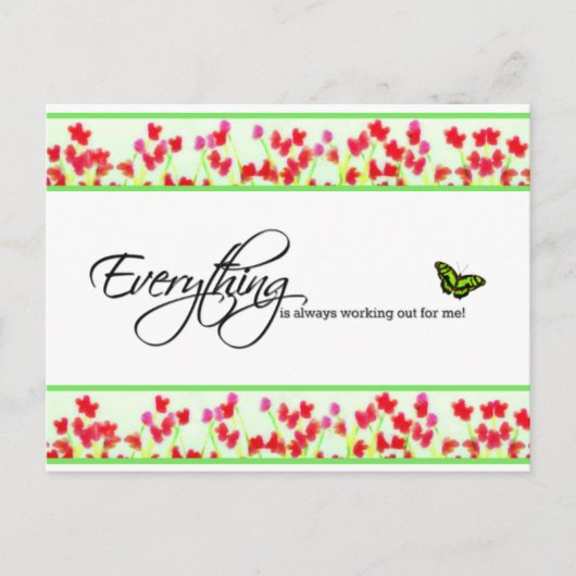 Red Floral - Alles werkt altijd goed Briefkaart (Voorkant)