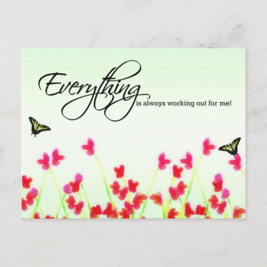 Red Floral - Alles werkt altijd goed Briefkaart (Voorkant)