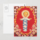 Red Floral Baby Jesus Briefkaart (Voorkant / Achterkant)