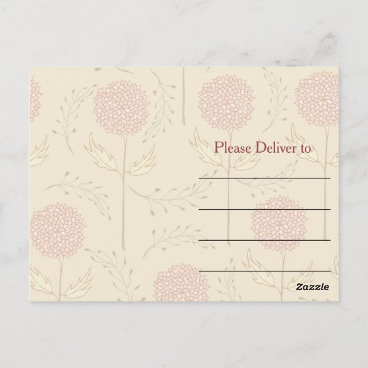 Red Floral bedankt Briefkaart (Achterkant)
