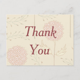 Red Floral bedankt Briefkaart