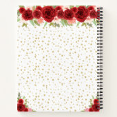 Red Floral Blonde Hair Princess Sweet Sixteen Notitieboek (Achterkant)