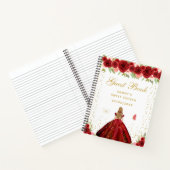 Red Floral Blonde Hair Princess Sweet Sixteen Notitieboek (Binnen)