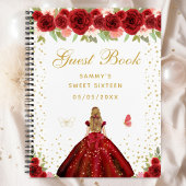 Red Floral Blonde Hair Princess Sweet Sixteen Notitieboek