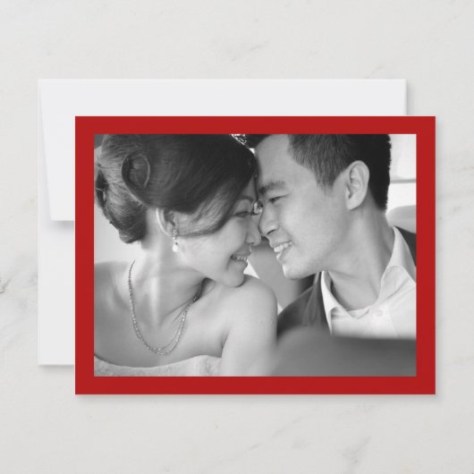 Red Floral Boho Peacock Eastern Chic Asian Wedding Bedankkaart (Achterkant)