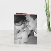 Red Floral Boho Peacock Eastern Chic Asian Wedding Bedankkaart (Achterkant)