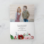 Red Floral Borders Valentijnsdag Multi Photo Feestdagen Kaart (Binnen)