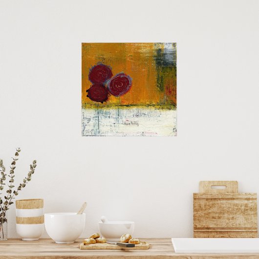 Red Floral Bouquet Art print van Dan Robertson (Keuken)