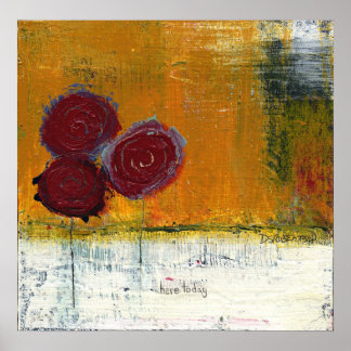 Red Floral Bouquet Art print van Dan Robertson