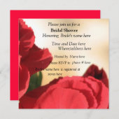Red Floral Bridal Shower Kaart (Voorkant / Achterkant)