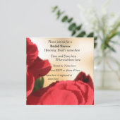 Red Floral Bridal Shower Kaart (Staand voorkant)